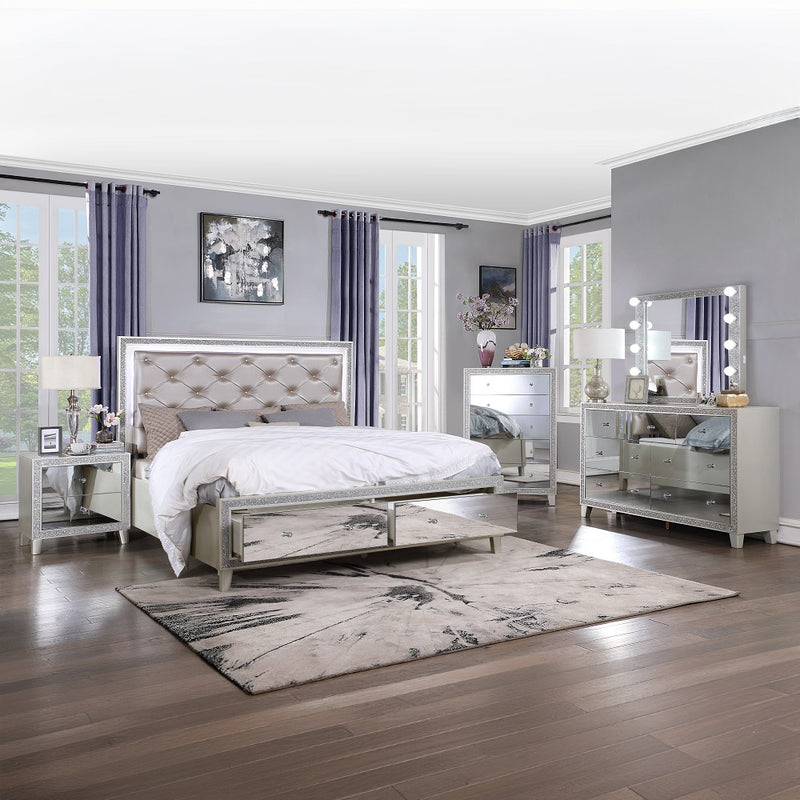 Sliverfluff EK Bed W/Led & Storage - BD00241EK