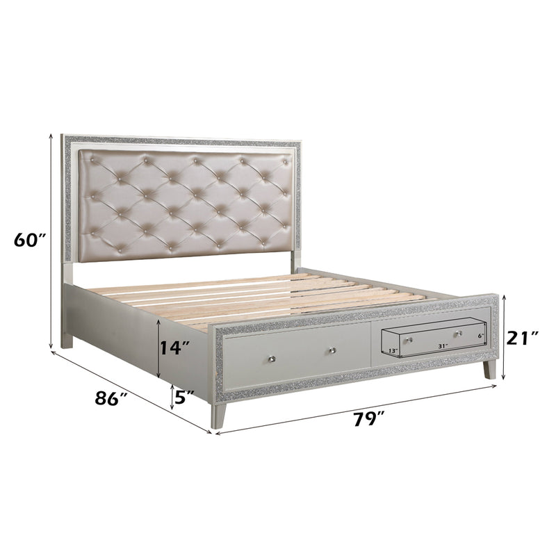 Sliverfluff EK Bed W/Led & Storage - BD00241EK