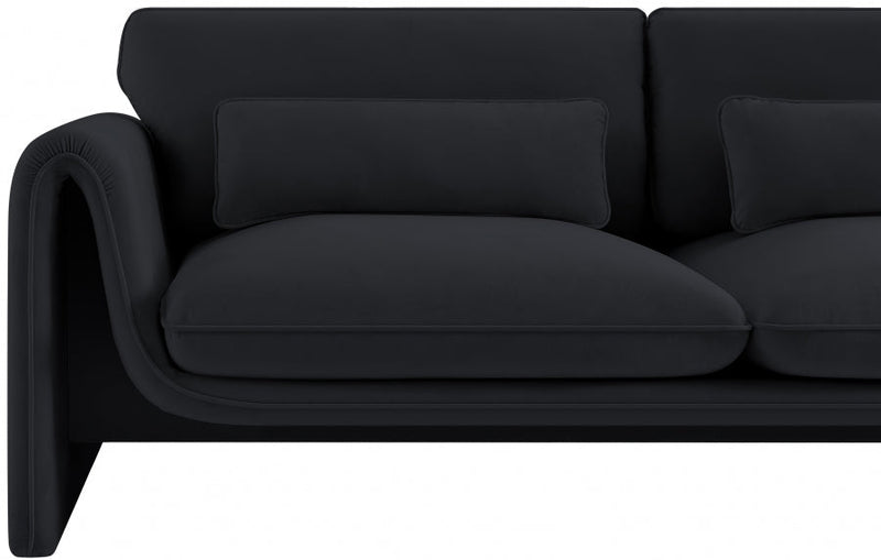 Sloan 64" Velvet Upholstered Loveseat in Black - 199Black-L