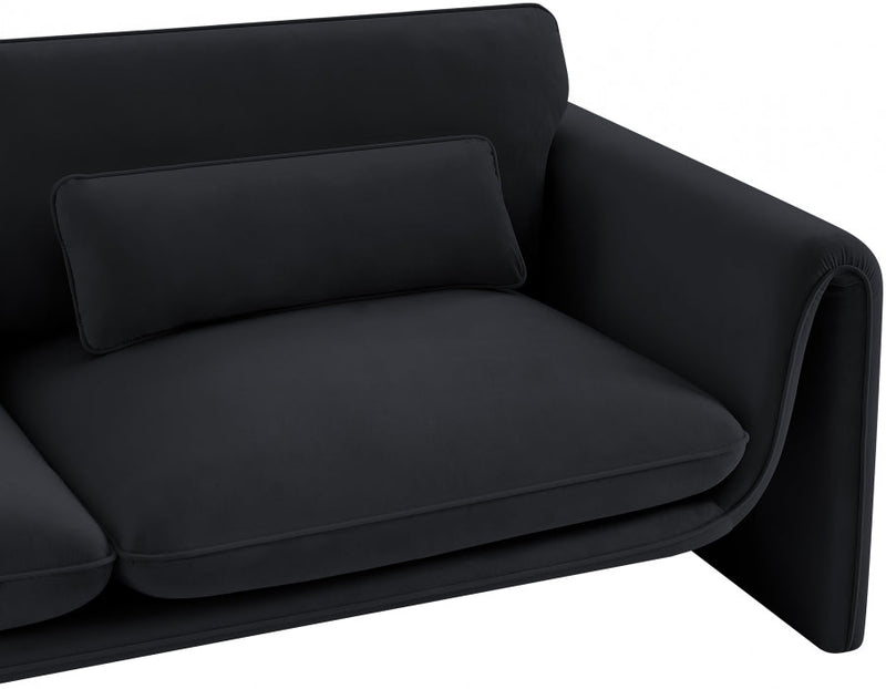 Sloan 64" Velvet Upholstered Loveseat in Black - 199Black-L