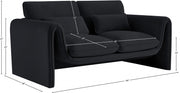 Sloan 64" Velvet Upholstered Loveseat in Black - 199Black-L