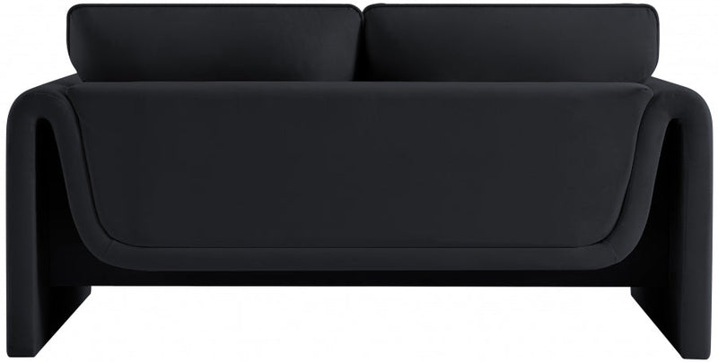 Sloan 64" Velvet Upholstered Loveseat in Black - 199Black-L
