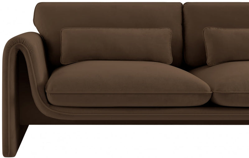 Sloan 64" Velvet Upholstered Loveseat in Brown - 199Brown-L
