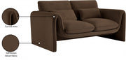 Sloan 64" Velvet Upholstered Loveseat in Brown - 199Brown-L