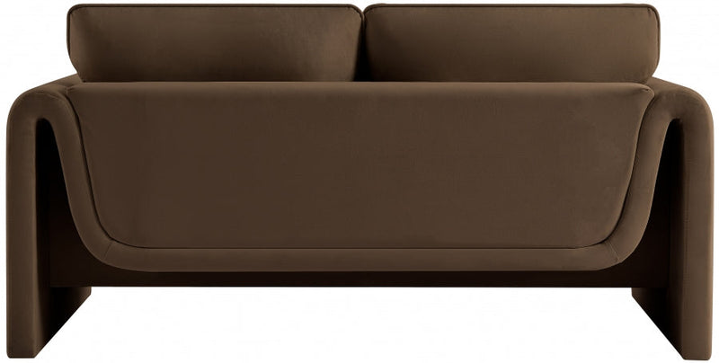 Sloan 64" Velvet Upholstered Loveseat in Brown - 199Brown-L