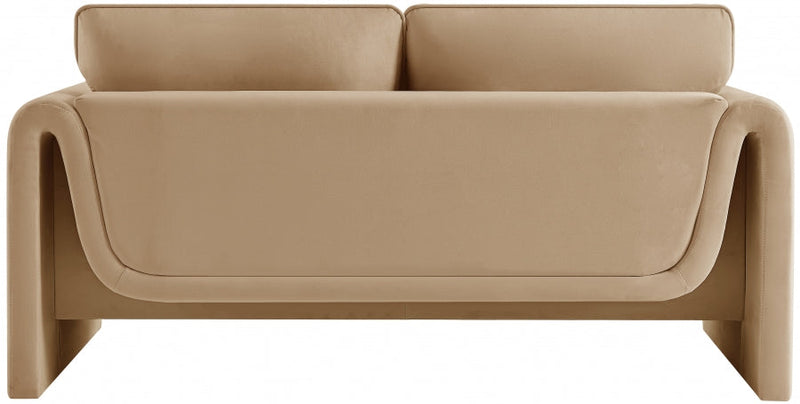 Sloan 64" Velvet Upholstered Loveseat in Camel - 199Camel-L