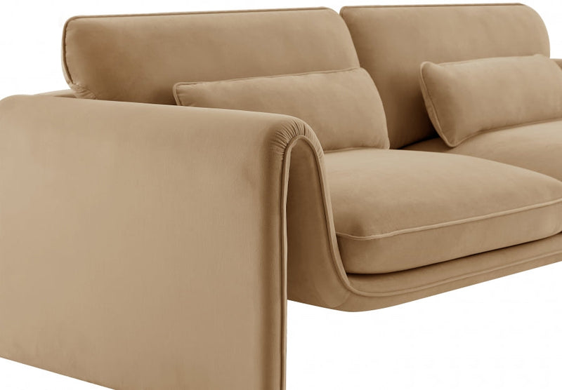 Sloan 64" Velvet Upholstered Loveseat in Camel - 199Camel-L