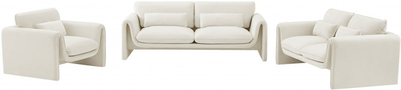 Sloan 64" Velvet Upholstered Loveseat in Cream - 199Cream-L