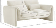 Sloan 64" Velvet Upholstered Loveseat in Cream - 199Cream-L