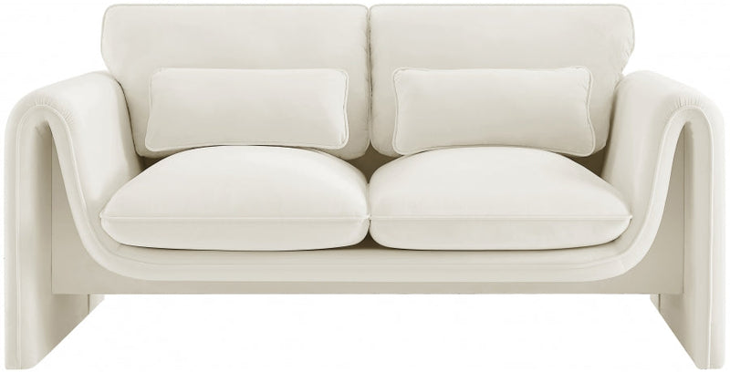 Sloan 64" Velvet Upholstered Loveseat in Cream - 199Cream-L