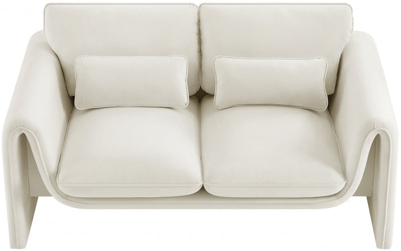 Sloan 64" Velvet Upholstered Loveseat in Cream - 199Cream-L