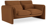 Sloan 64" Velvet Upholstered Loveseat in Saddle - 199Saddle-L