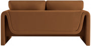Sloan 64" Velvet Upholstered Loveseat in Saddle - 199Saddle-L