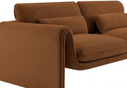 Sloan 64" Velvet Upholstered Loveseat in Saddle - 199Saddle-L