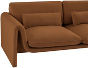 Sloan 64" Velvet Upholstered Loveseat in Saddle - 199Saddle-L
