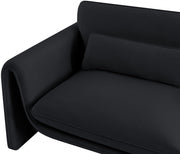 Sloan 86" Velvet Upholstered Sofa in Black - 199Black-S