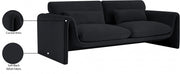 Sloan 86" Velvet Upholstered Sofa in Black - 199Black-S