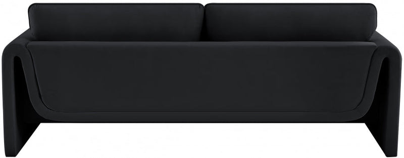 Sloan 86" Velvet Upholstered Sofa in Black - 199Black-S