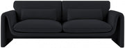 Sloan 86" Velvet Upholstered Sofa in Black - 199Black-S