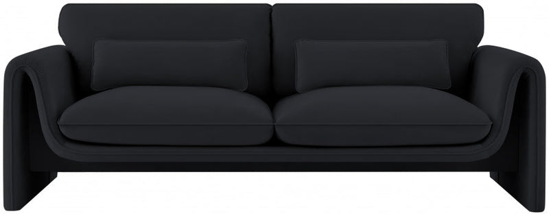 Sloan 86" Velvet Upholstered Sofa in Black - 199Black-S