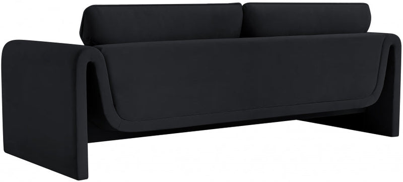 Sloan 86" Velvet Upholstered Sofa in Black - 199Black-S
