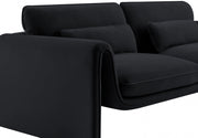 Sloan 86" Velvet Upholstered Sofa in Black - 199Black-S