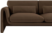 Sloan 86" Velvet Upholstered Sofa in Brown - 199Brown-S