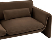 Sloan 86" Velvet Upholstered Sofa in Brown - 199Brown-S