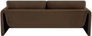 Sloan 86" Velvet Upholstered Sofa in Brown - 199Brown-S