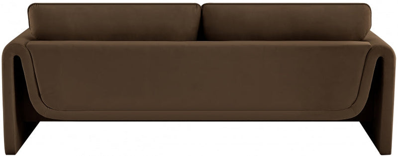 Sloan 86" Velvet Upholstered Sofa in Brown - 199Brown-S