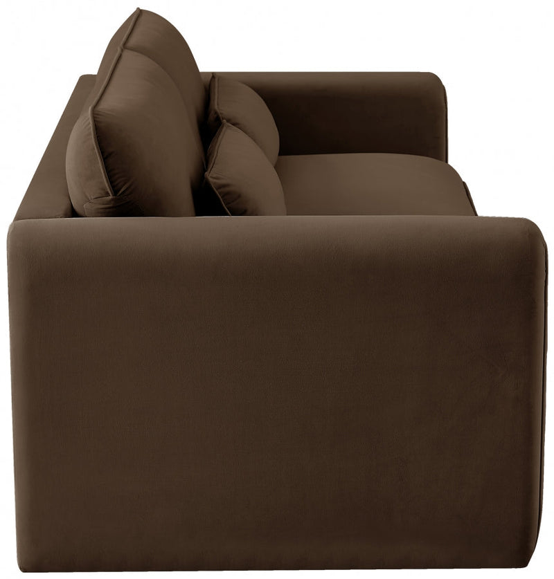 Sloan 86" Velvet Upholstered Sofa in Brown - 199Brown-S