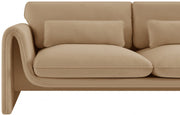 Sloan 86" Velvet Upholstered Sofa in Camel - 199Camel-S