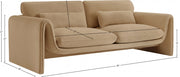 Sloan 86" Velvet Upholstered Sofa in Camel - 199Camel-S