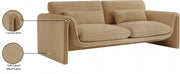 Sloan 86" Velvet Upholstered Sofa in Camel - 199Camel-S