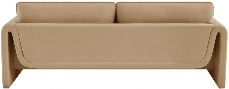 Sloan 86" Velvet Upholstered Sofa in Camel - 199Camel-S