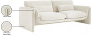 Sloan 86" Velvet Upholstered Sofa in Cream - 199Cream-S