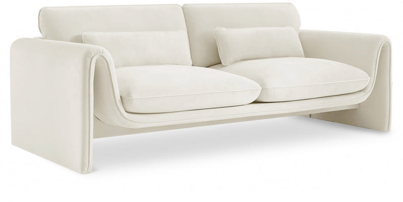 Sloan 86" Velvet Upholstered Sofa in Cream - 199Cream-S