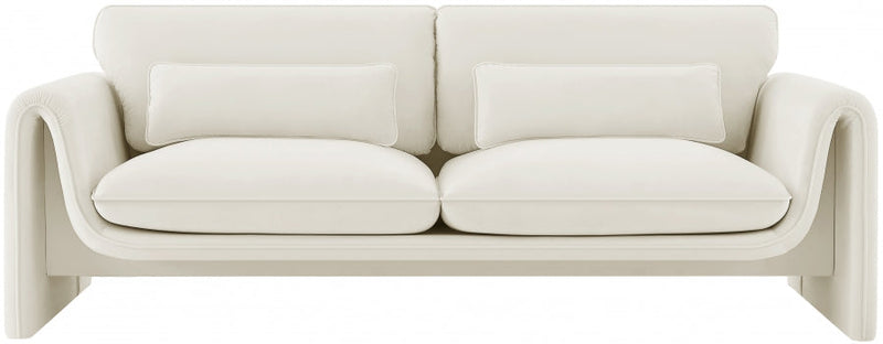 Sloan 86" Velvet Upholstered Sofa in Cream - 199Cream-S