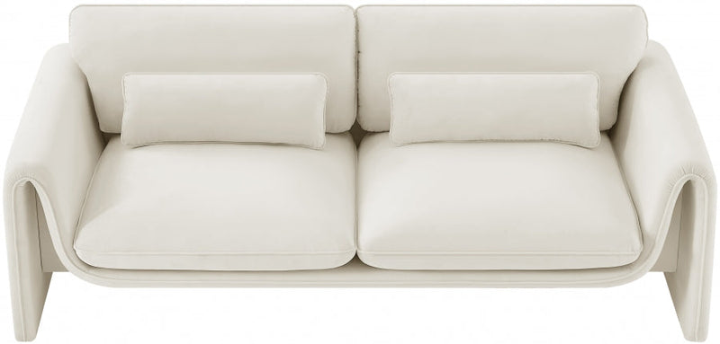 Sloan 86" Velvet Upholstered Sofa in Cream - 199Cream-S