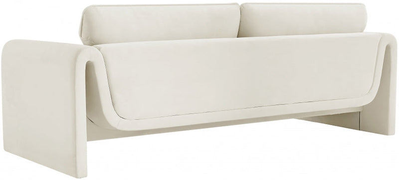 Sloan 86" Velvet Upholstered Sofa in Cream - 199Cream-S