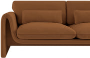 Sloan 86" Velvet Upholstered Sofa in Saddle - 199Saddle-S