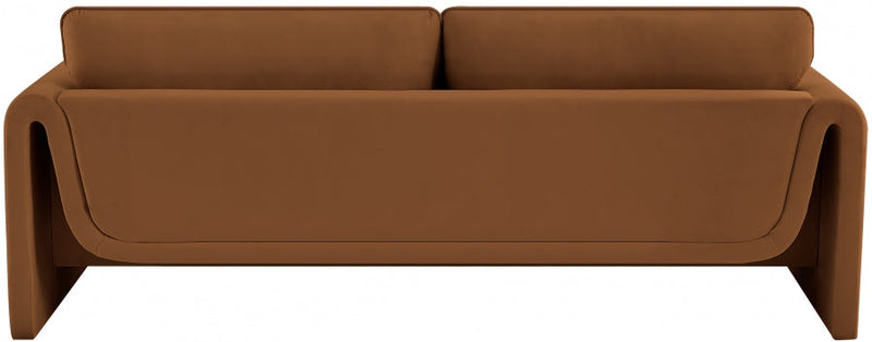 Sloan 86" Velvet Upholstered Sofa in Saddle - 199Saddle-S