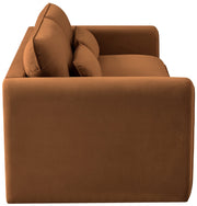 Sloan 86" Velvet Upholstered Sofa in Saddle - 199Saddle-S