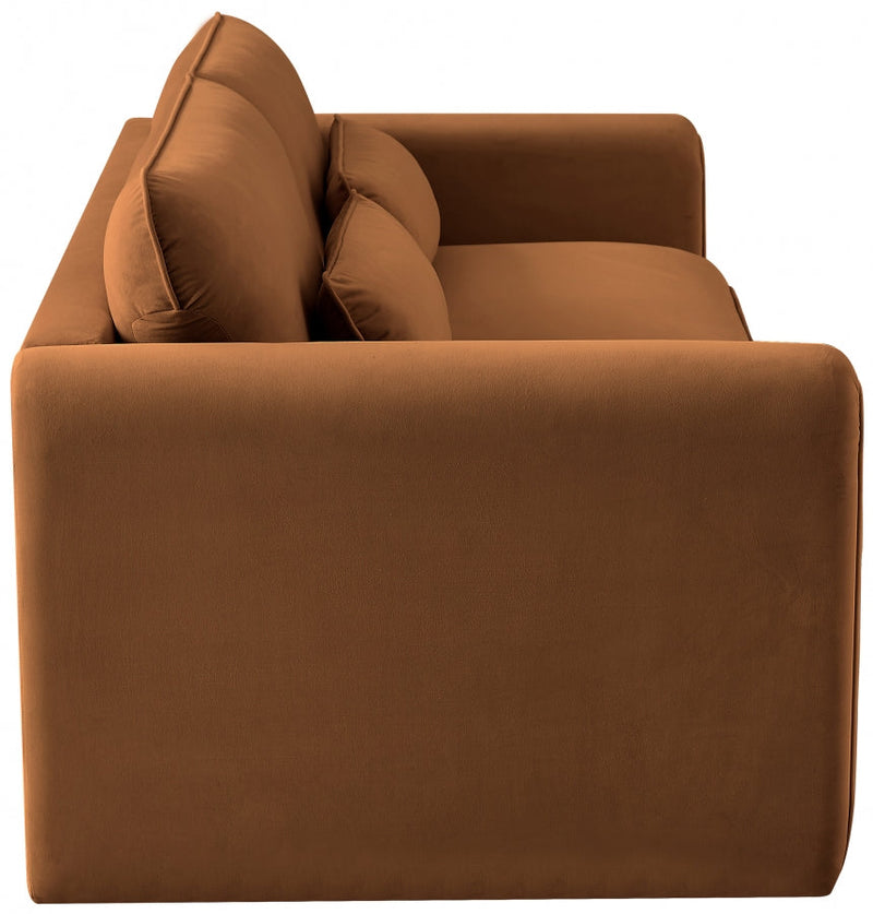 Sloan 86" Velvet Upholstered Sofa in Saddle - 199Saddle-S