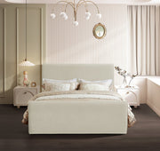 Sloan Velvet Full Bed (3 Boxes) Cream - SloanCream-F