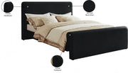 Sloan Velvet King Bed (3 Boxes) Black - Gate FurnitureKing Bed