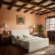 Sloan Velvet King Bed (3 Boxes) Cream - Gate FurnitureKing Bed