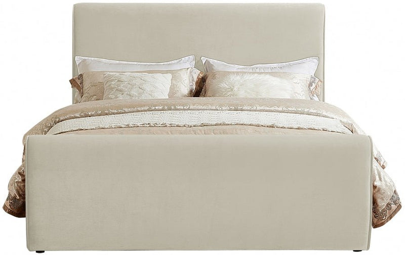 Sloan Velvet King Bed (3 Boxes) Cream - Gate FurnitureKing Bed