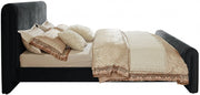 Sloan Velvet Queen Bed (3 Boxes) Black - Gate FurnitureQueen Bed