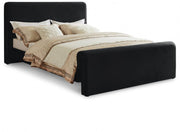 Sloan Velvet Queen Bed (3 Boxes) Black - Gate FurnitureQueen Bed